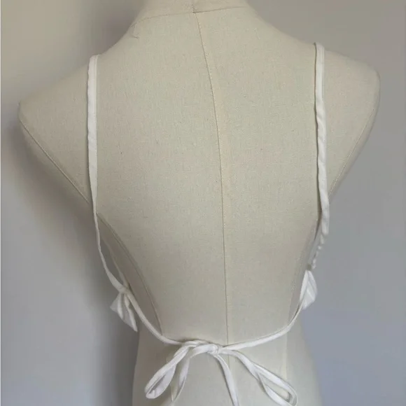 White Ruffled Women's Top - Picture 4 of 5